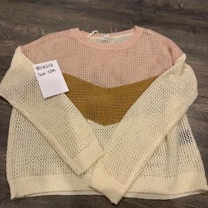 Wishlist Chevron Mesh Sweater